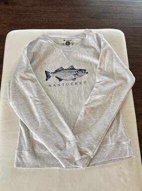 Champion Reverse Weave Nantucket Striped Bass Graphic Crewneck Sweatshirt